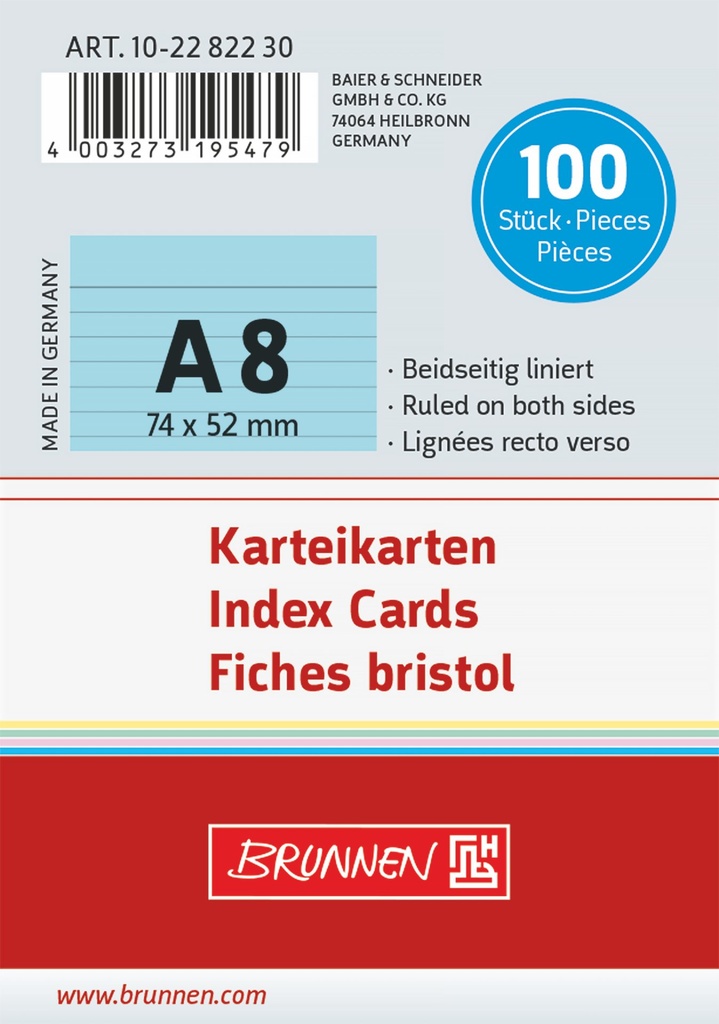 Karteikarte A8 lin bl 100St