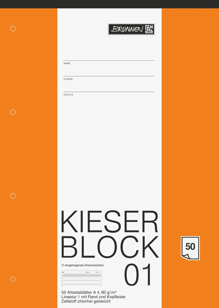 Block A4 Kieserblock Lin1 50Bl