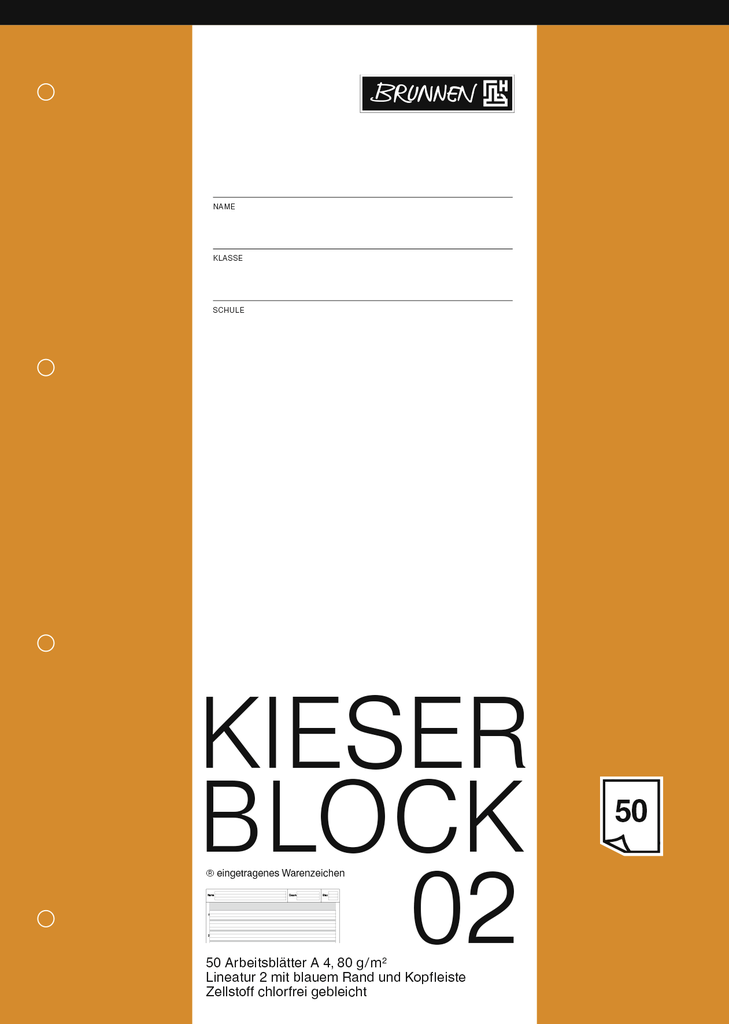 Block A4 Kieserblock Lin2 50Bl