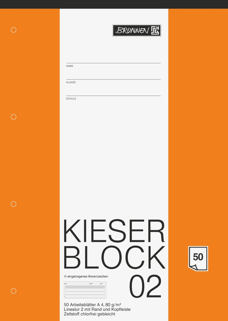 Block A4 Kieserblock Lin2 50Bl