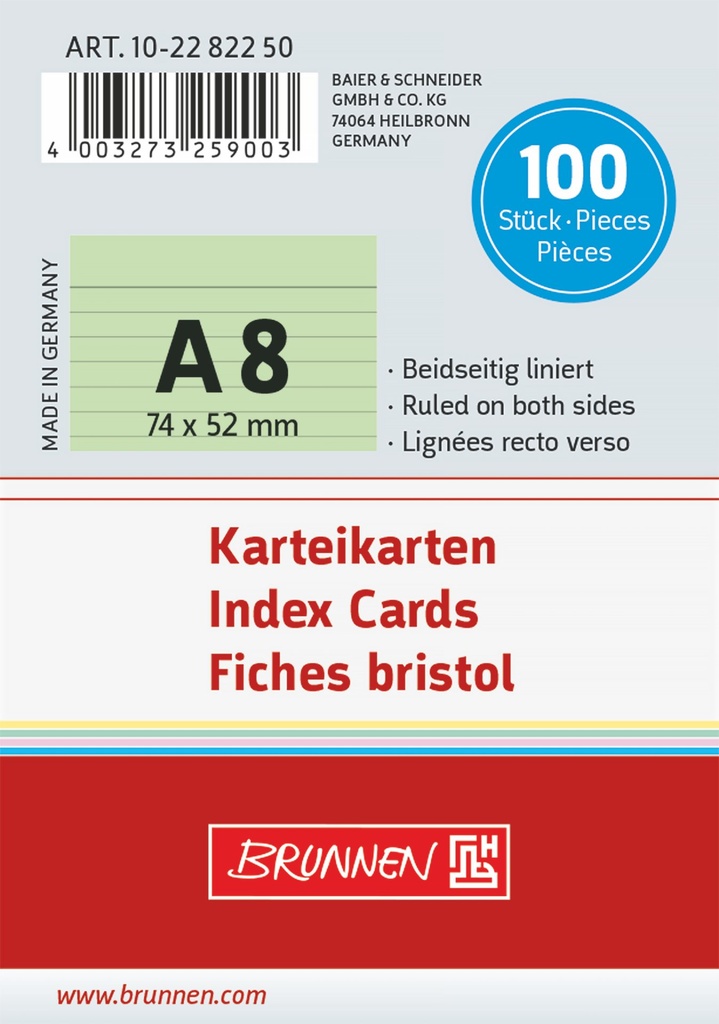 Karteikarte A8 lin gn 100St