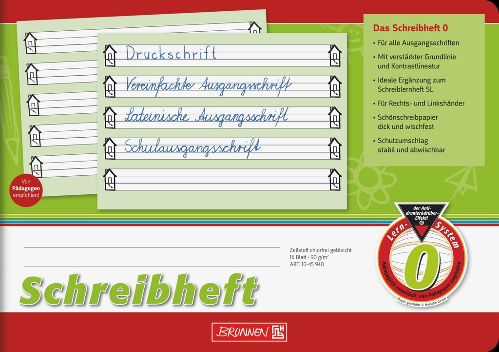 Schreibheft A5quer Lin0 16Bl