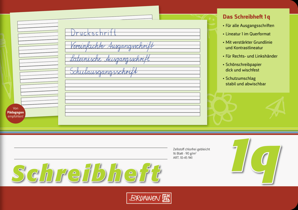 Schreibheft A5quer Lin1q 16Bl