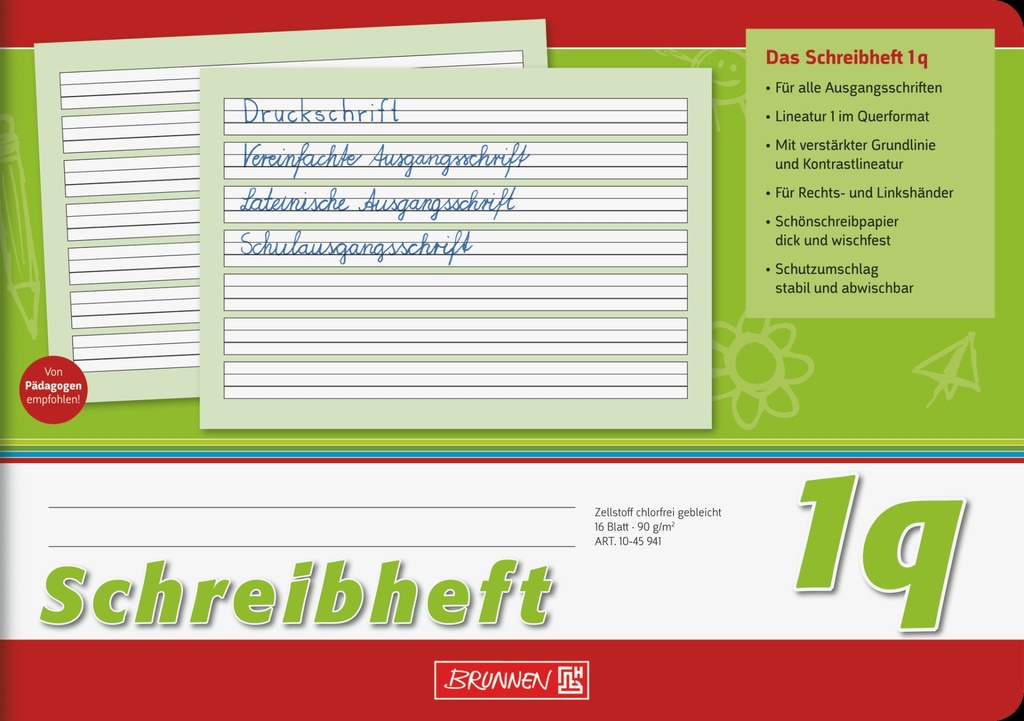 Schreibheft A5quer Lin1q 16Bl
