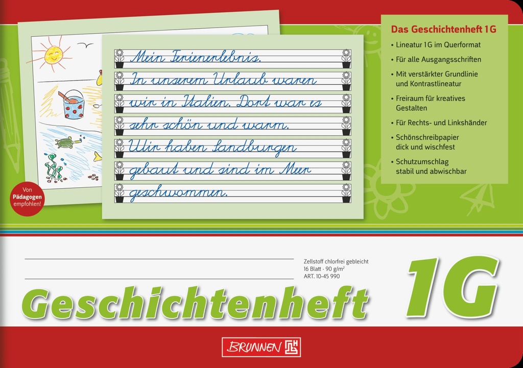 Geschichtenheft A5quer Lin1G 16Bl