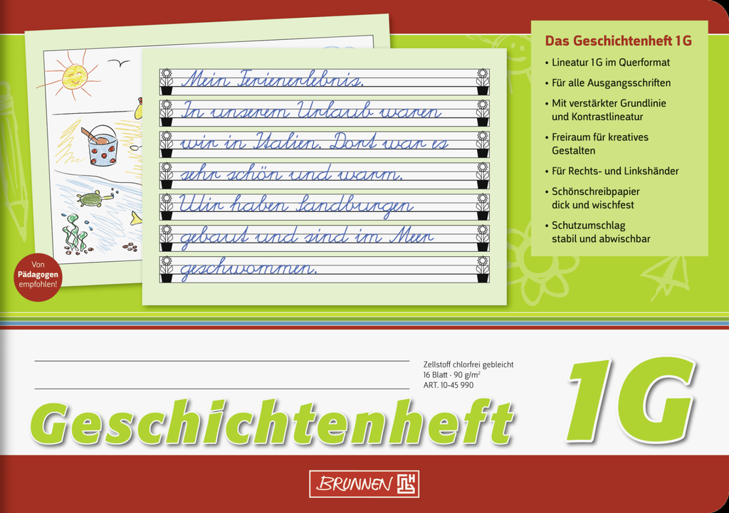 Geschichtenheft A5quer Lin1G 16Bl
