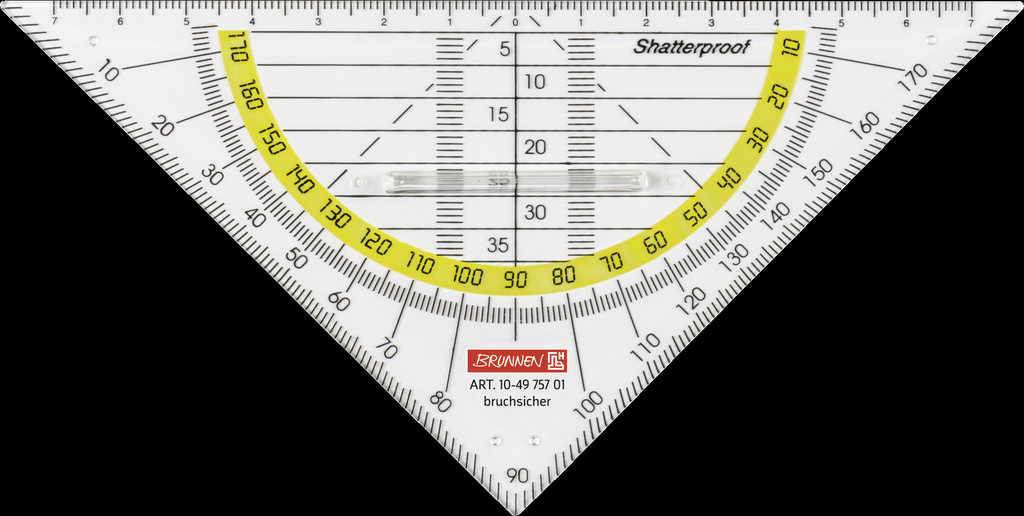 Geometrie-Dreieck 16cm bruchs Griff