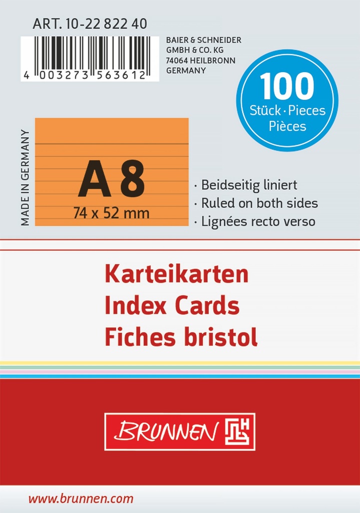 Karteikarte A8 lin or 100St