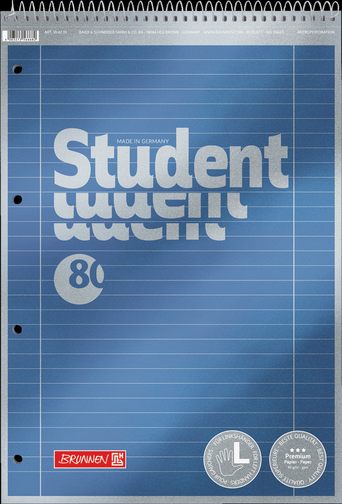 Collegeblock A4 Spirale oben Lin.27 Premium