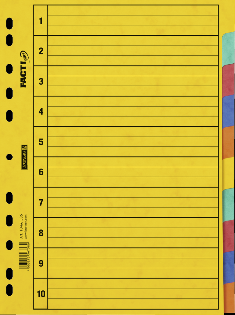Ringbuchregister A4 10tlg Pressspan