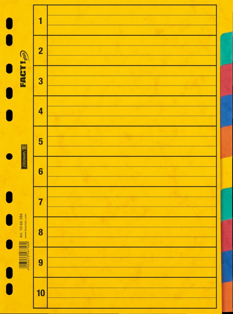 Ringbuchregister A4 10tlg Pressspan