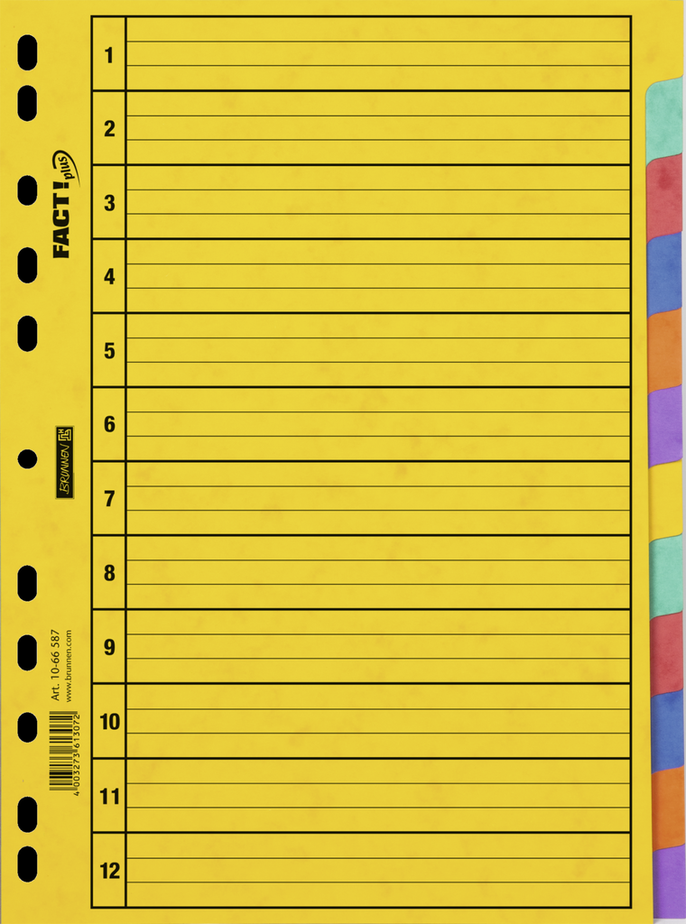 Ringbuchregister A4 12tlg Pressspan