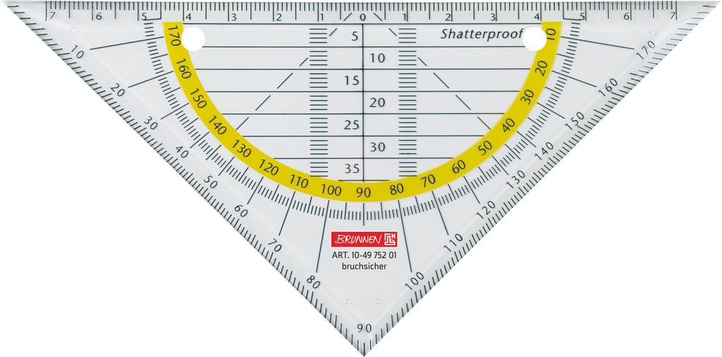 Geometrie-Dreieck 16cm bruchsicher klar gelocht
