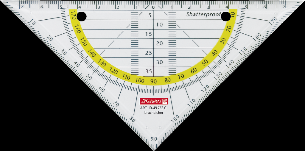 Geometrie-Dreieck 16cm bruchsicher klar gelocht