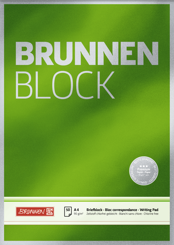 Briefbl. A4 90g BRUNNEN unl.Premium