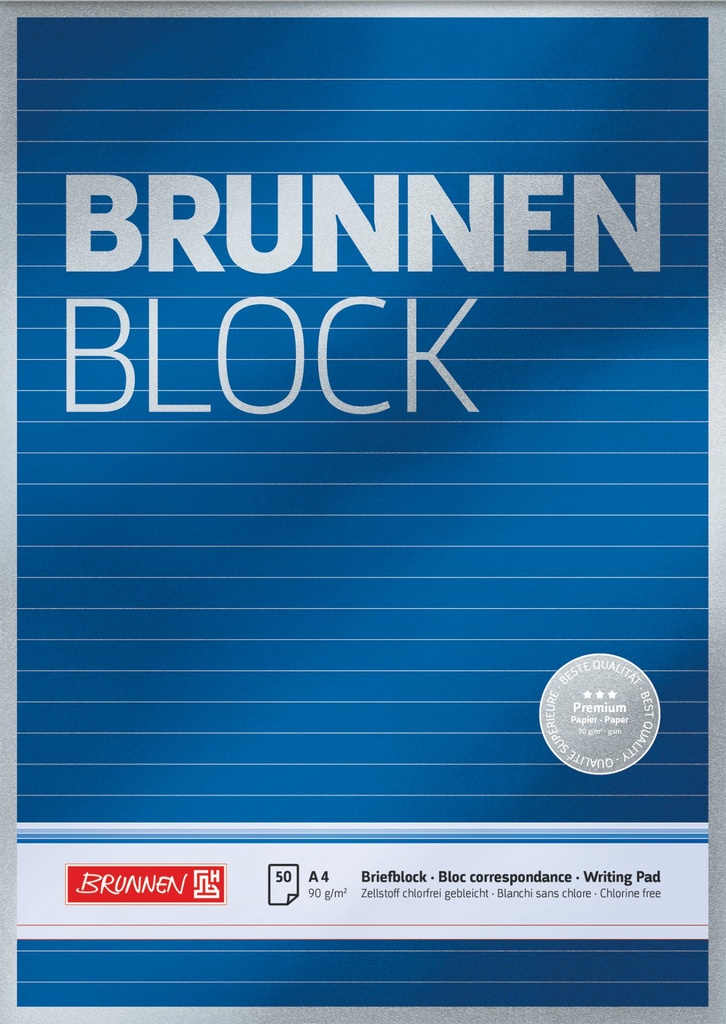 Briefbl. A4 90g BRUNNEN lin. Premium