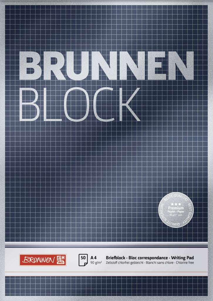 Briefbl. A4 90g BRUNNEN kar.Premium