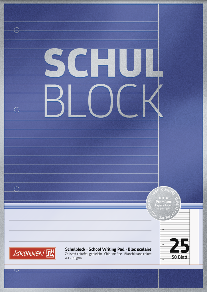 Schulblock A4 Lin25 50Bl Premium
