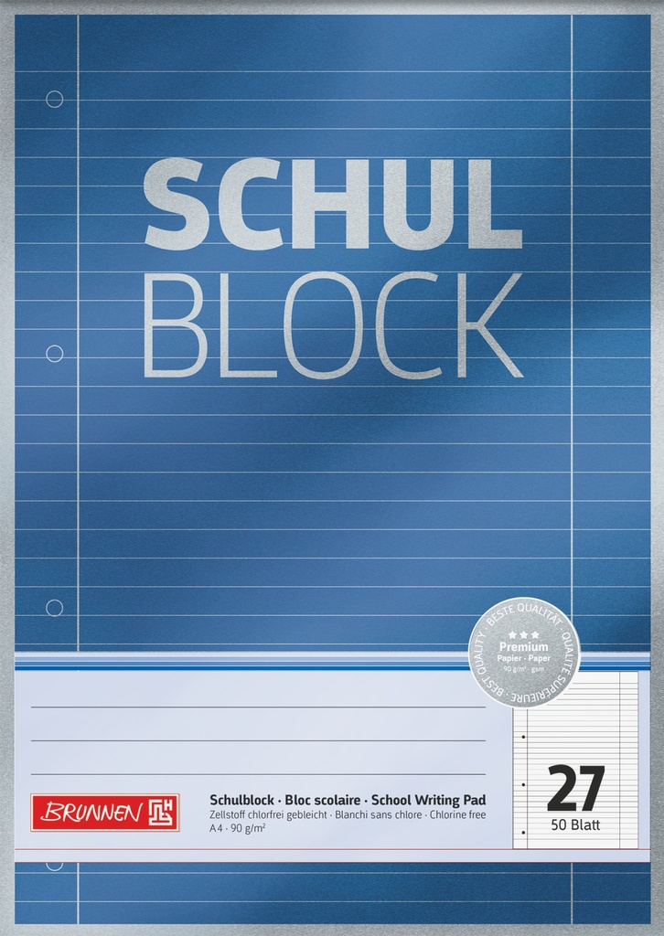 Schulblock A4 Lin27 50Bl Premium