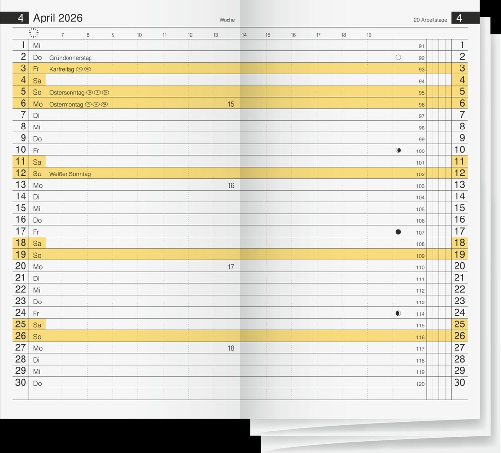 Plankalender Miniplaner Ersatzkalender
