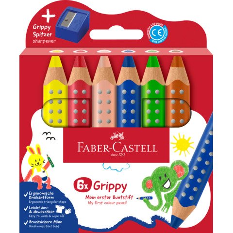 [4005401106357] Buntstift Grippy 6er Set mit Spitzer