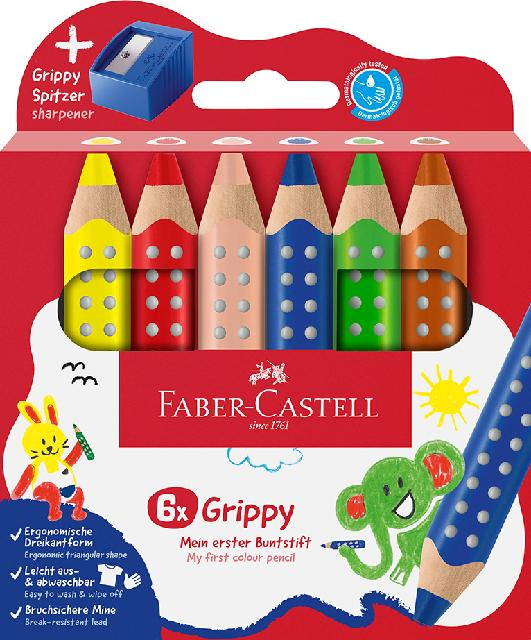 Buntstift Grippy 6er Set mit Spitzer