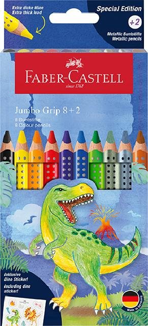 Buntstift Jumbo Grip Dino 8+2 Kartonetui
