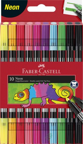 Doppelfasermaler 10er Etui neon