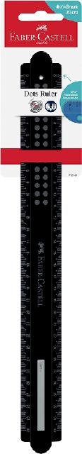 Lineal 30 cm Dots schwarz bruchsicher