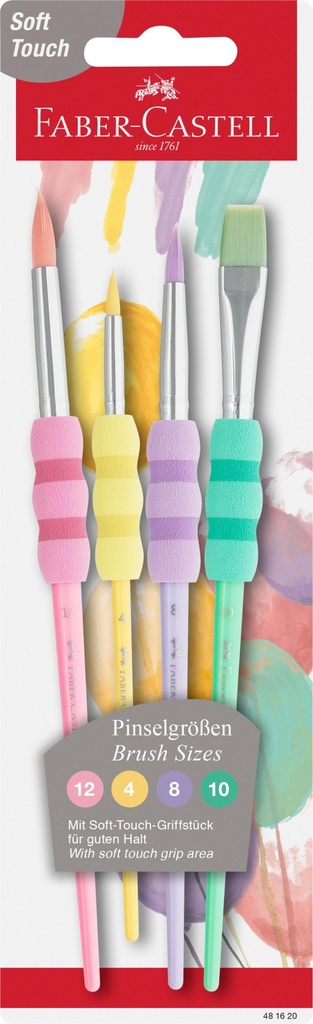 [4005404816208] Pinsel 4er Set Pastell Softgriffstück BK