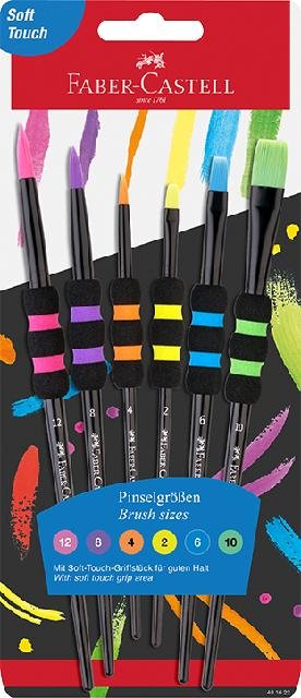 Pinsel schwarz 6er Set Softgriffstück BK