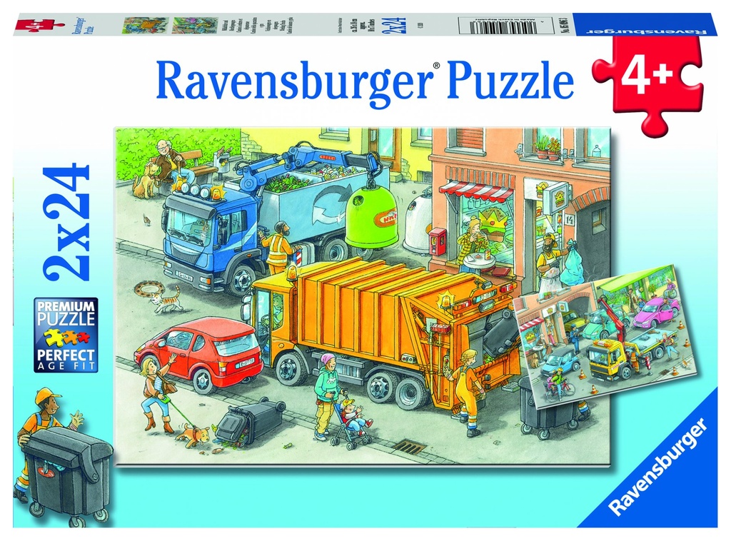 Müllabfuhr und Abschleppwagen2x24p