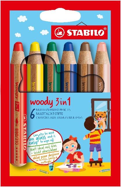 [4006381117388] STABILO woody 3in1 Farbstift 6er Etui
