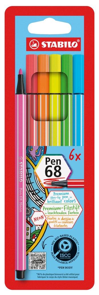 STABILO Pen 68 neon 6er Etui Kar o. S.
