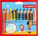 STABILO woody 3in1 Farbstift 10 Etui