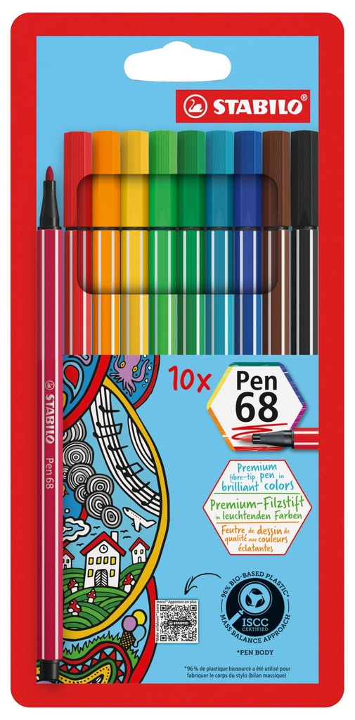 STABILO Pen 68 10er Etui Karton o. S.
