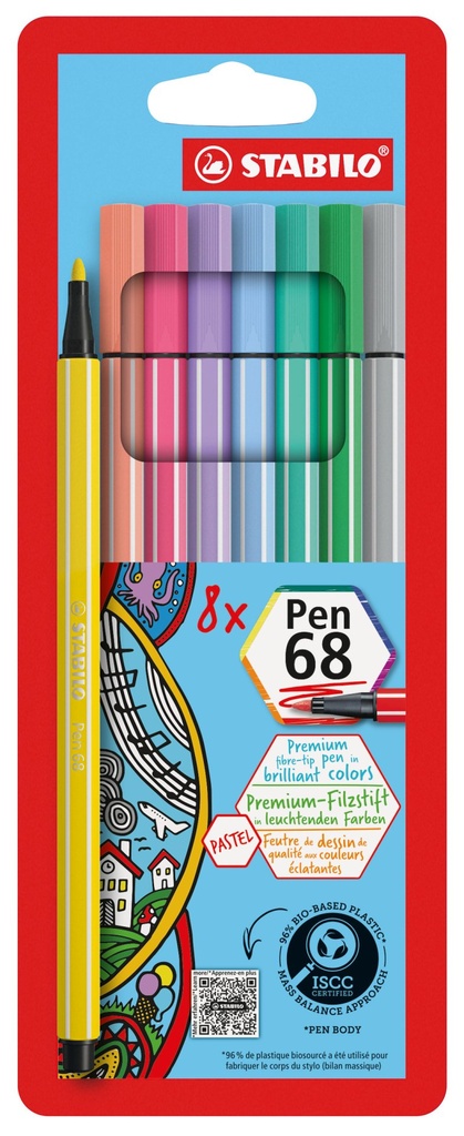 STABILO Pen 68 pastel 8er Kart o. S.