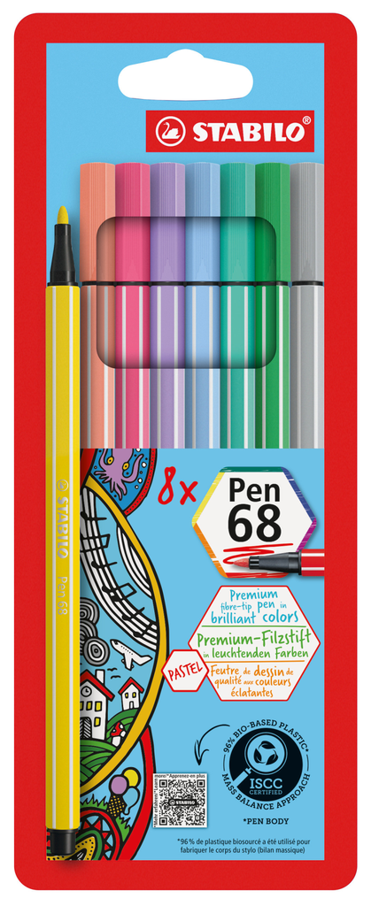 STABILO Pen 68 pastel 8er Kart o. S.