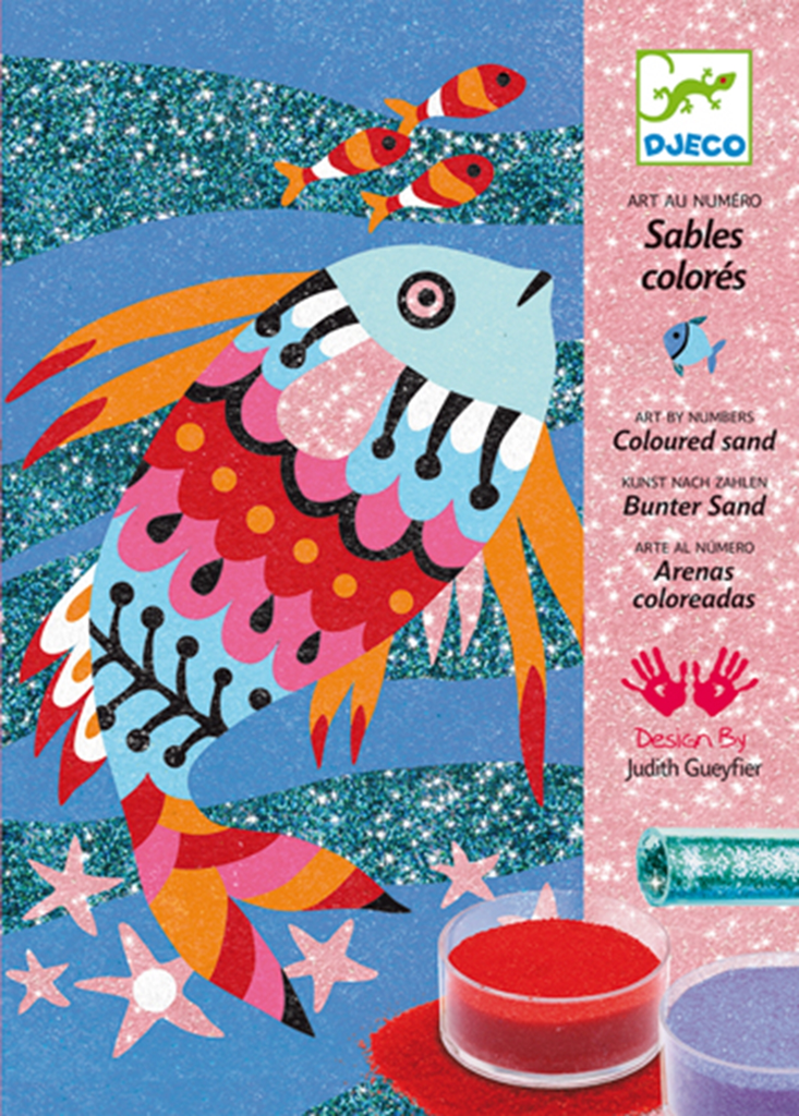 Sandbild Regenbogen Fische