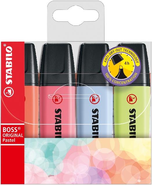 STABILO BOSS Pastel 4er Etui nF