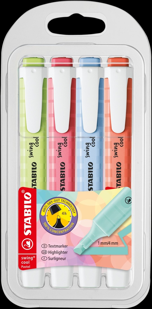 STABILO swing cool pastel 4 ET mcr/cbp/cb/dol