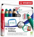 STABILO MARKdry 4er Etui mit Spitz+Lappe