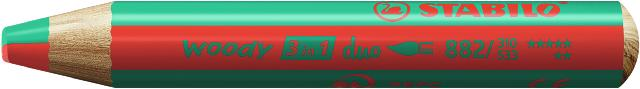 STABILO woody 3 in 1 duo red/dark green