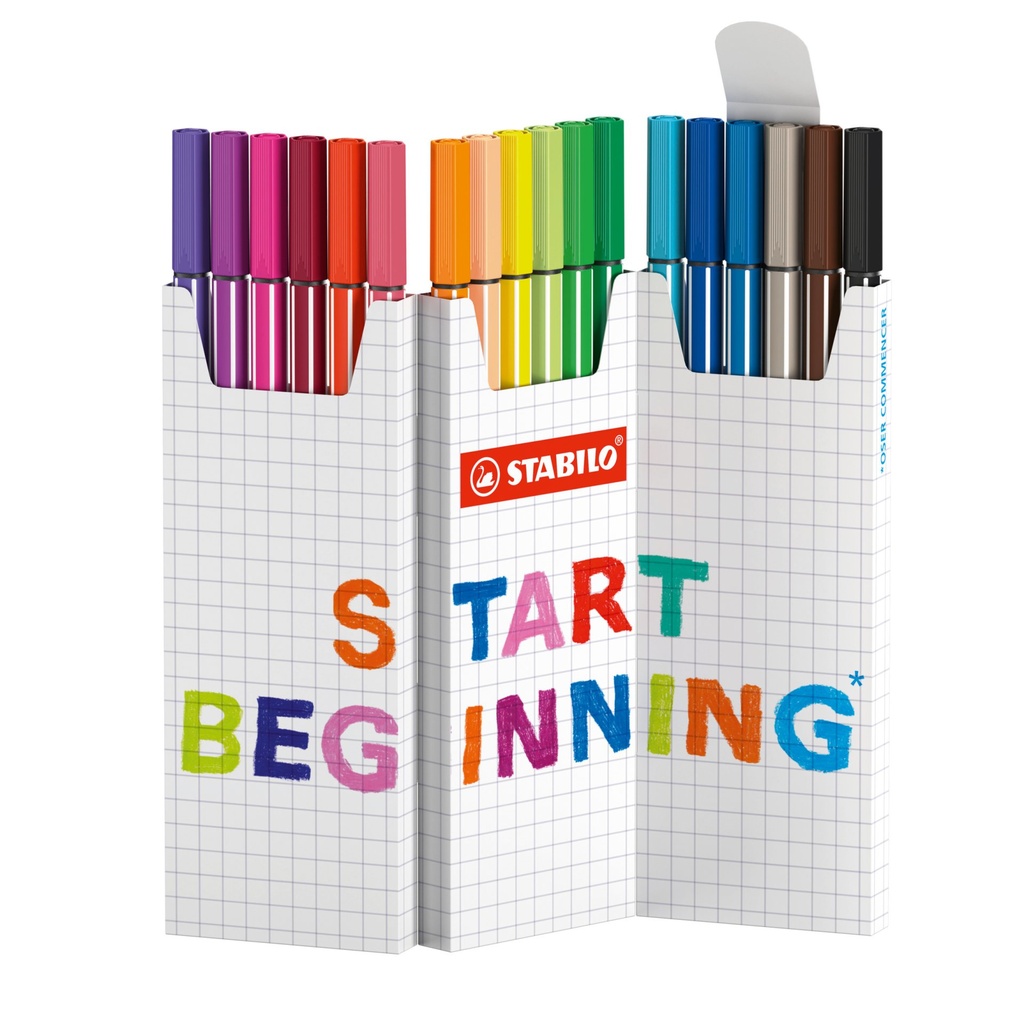 STABILO Pen 68 18er Zick-Zack Tischset
