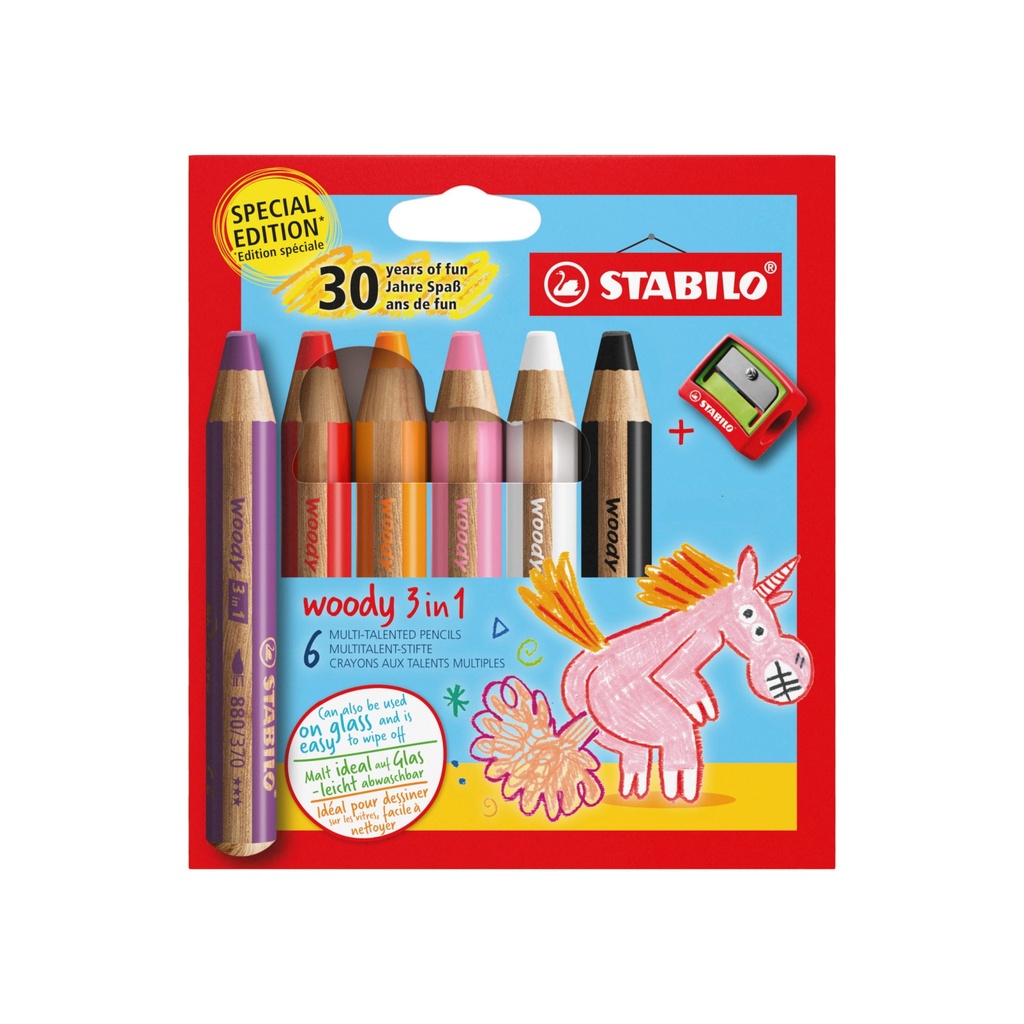 STABILO woody 3in1 6er ET/Sharp Unicorn