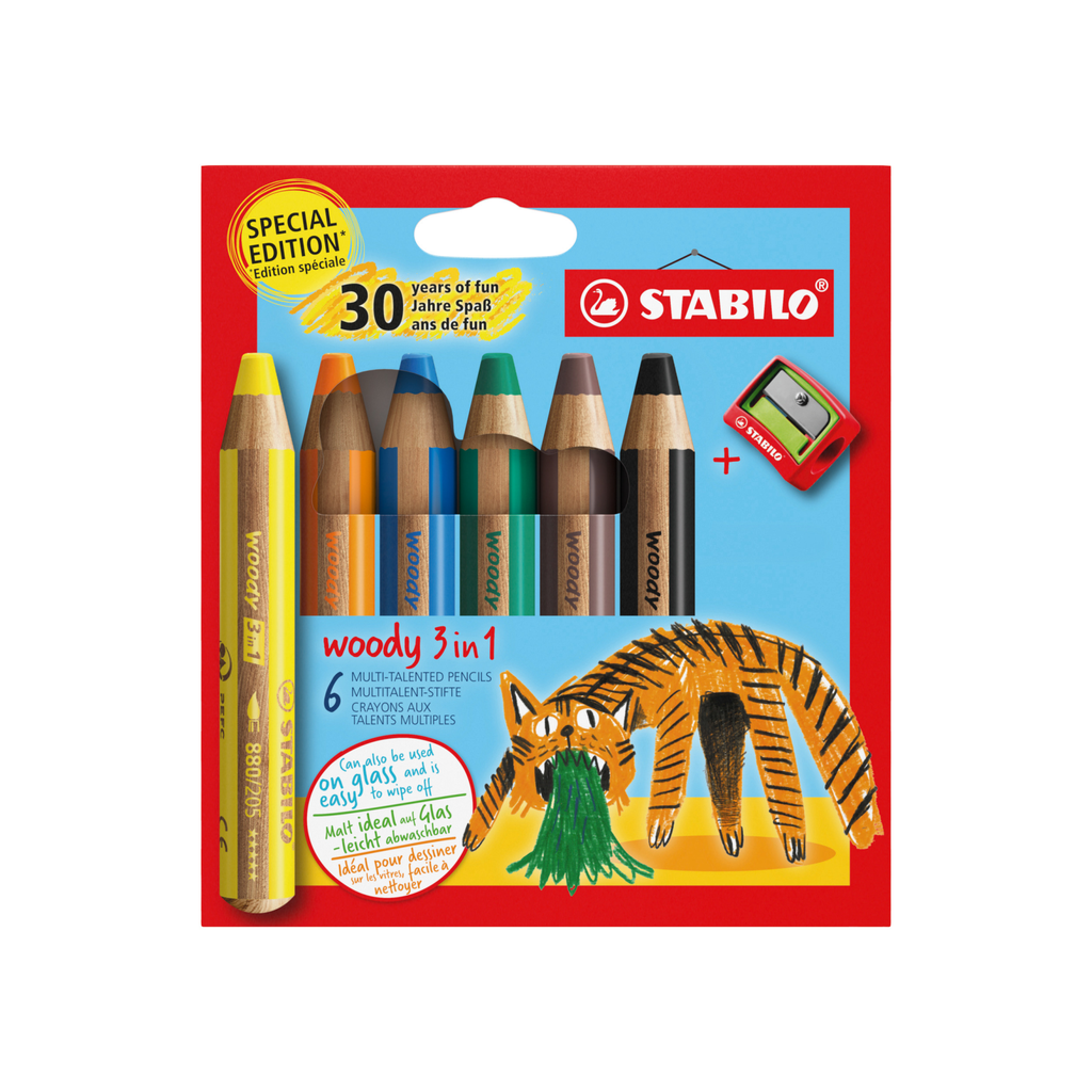 STABILO woody 3in1 6er ET/Sharp Tiger