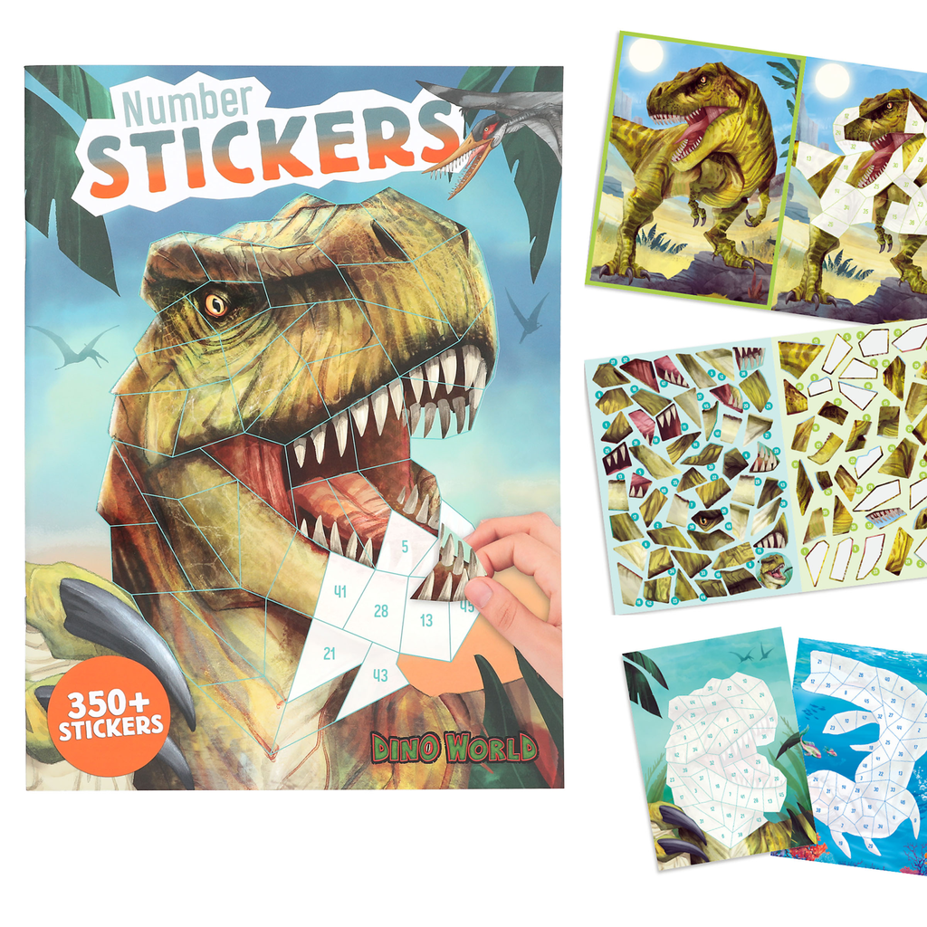Dino World Number Sticker