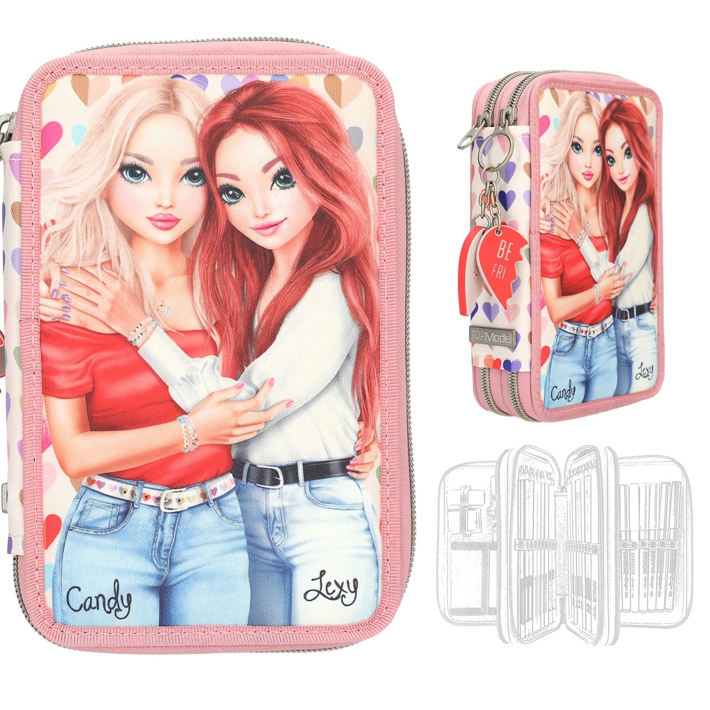 [4010070708818] TOPModel 2 Fach Federtasche HEART TO HEART