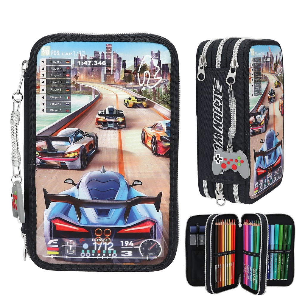 [4010070708856] Action World 3 Fach Federtasche Gaming