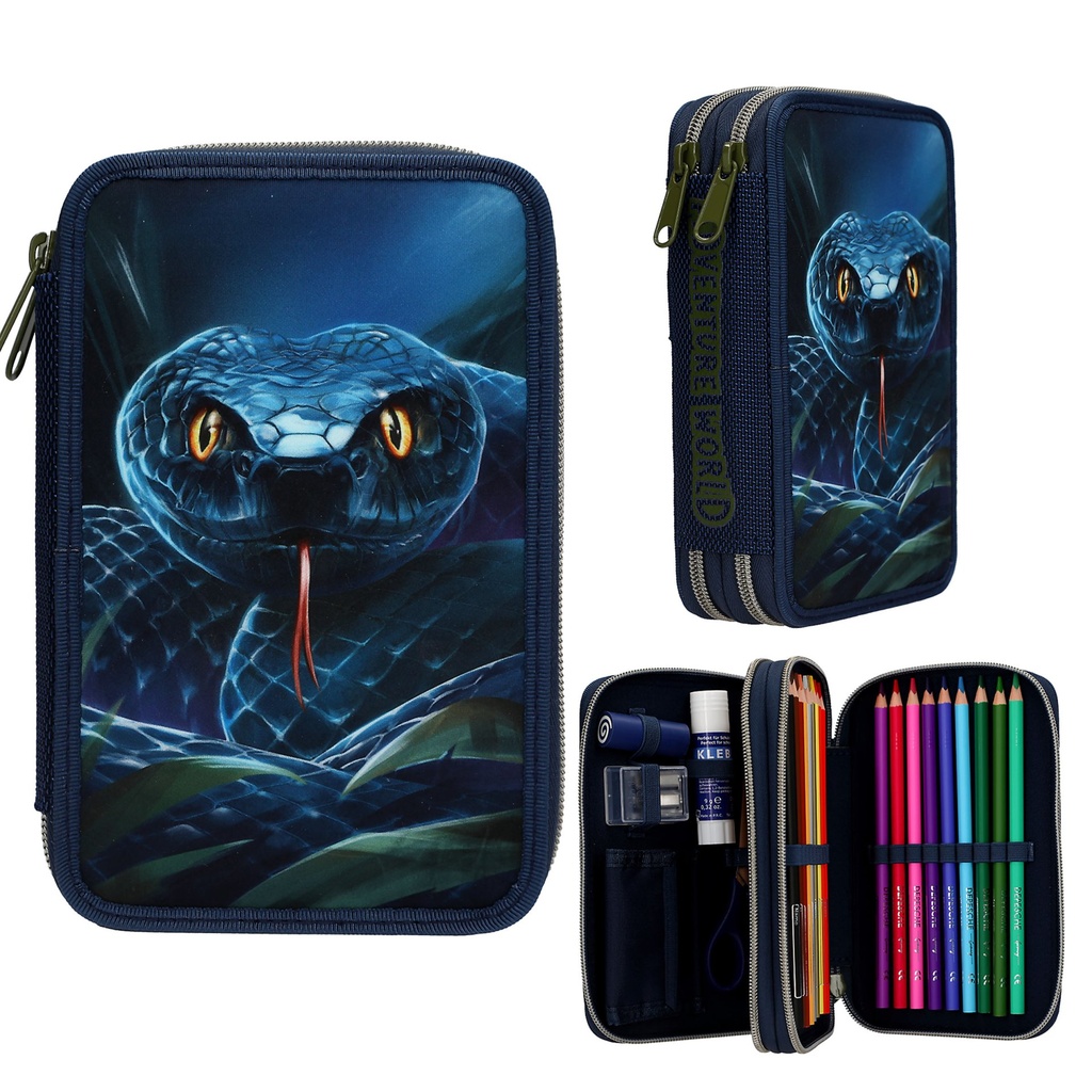[4010070722616] Adventure World 2 Fach Federtasche mit Schlange